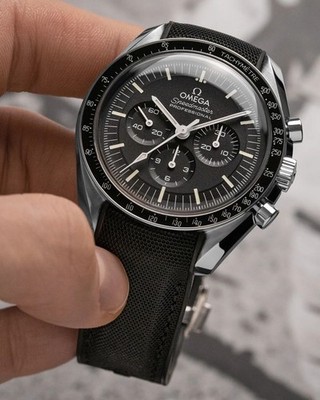 Omega Speedmaster/Seamaster 20mm Sailcloth/Rubber Watch Strap with Clasp Options
