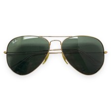 Ray-Ban Aviator Sunglasses RB 3025 L0205 Gold Green Glass 58mm Medium No Case