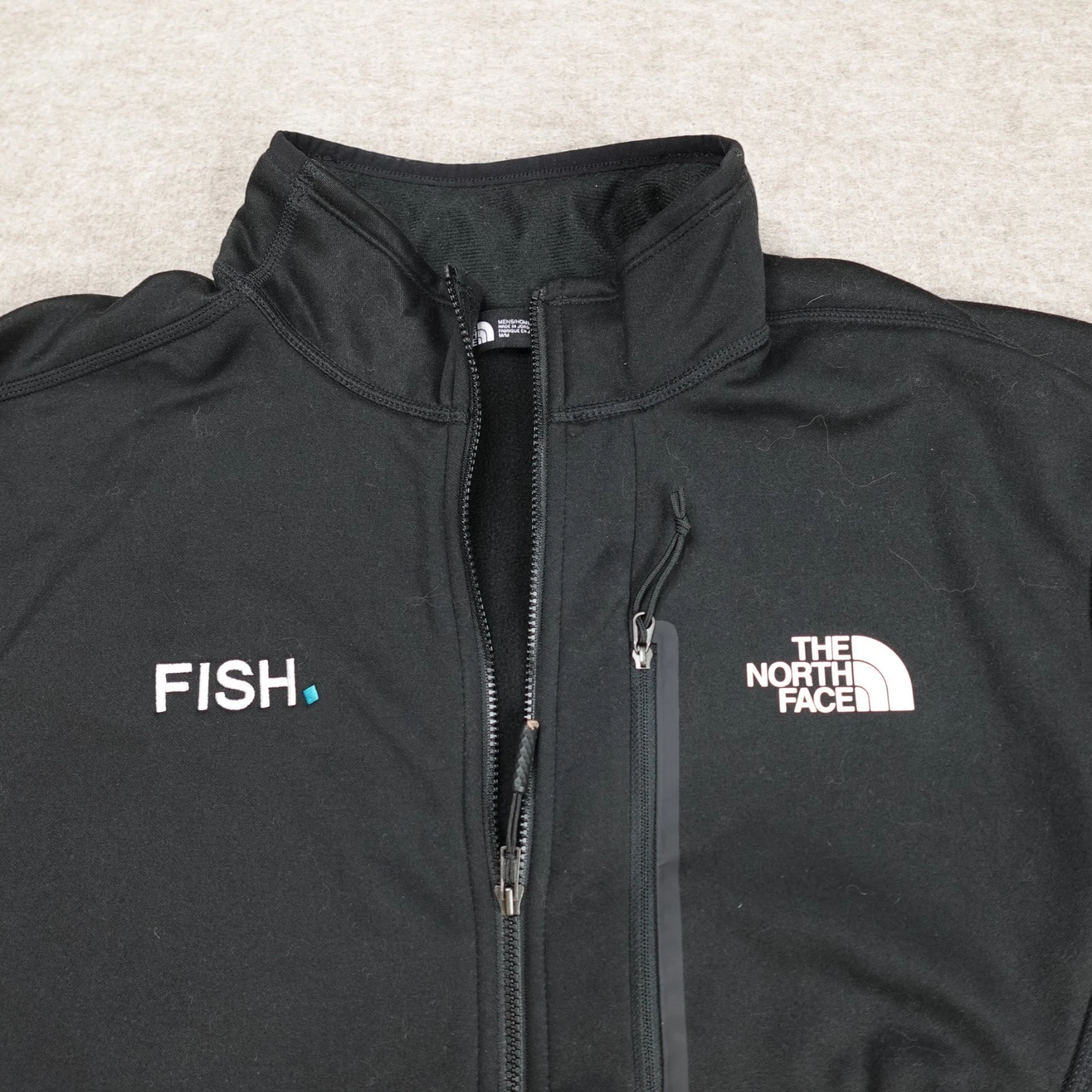 The North Face Mens Jacket Medium Black Skyline Embroidered Fish Richardson NEW