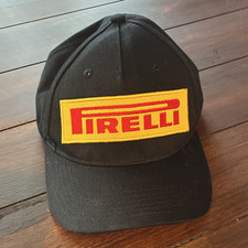 Pirelli Black Baseball Cap Adjustable Logo Solid One Size Unisex Adults