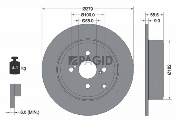 2X Pagid Bremsscheibe 54263NC FüR Toyota Corolla NDE120_ NDE120R Vvtl ZZE123_-image