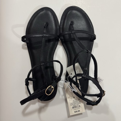 A New Day - Black Memory Foam Strap Sandals Size 8.5 - Picture 2 of 4