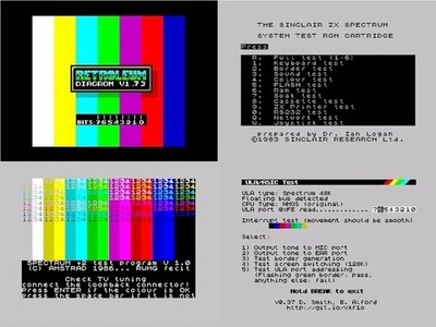 ZX Spectrum 16k 48k 128k +2 +3 Diagnostic Test Cartridge - 4in1