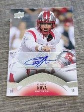 Gary Nova autographed football card (Rutgers) 2015 Upper Deck Star Rookie #180. rookie card picture