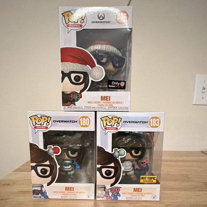 Funko Pop! Games Overwatch Mei Lot #180 #183 #425 2 Exclusives *NOT MINT*