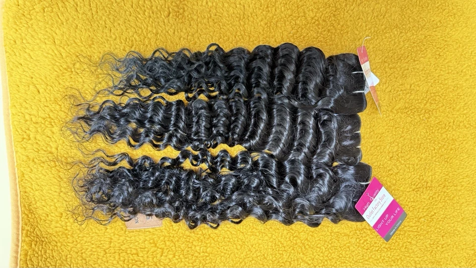 Paquetes de cabello humano de onda profunda 22 24 26 pulgadas virgen brasileña rizado profundo Foto 3 de 4