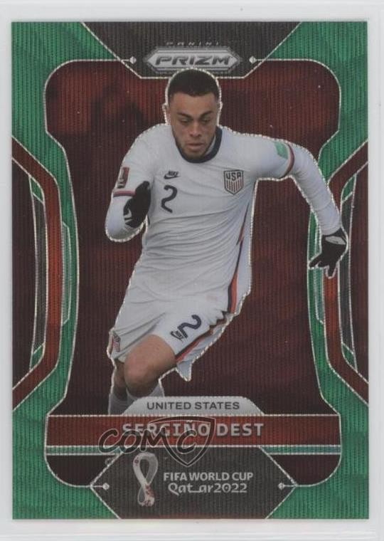 2022 Panini Prizm World Cup Qatar Green Wave Prizm Sergino Dest #206 0r5k