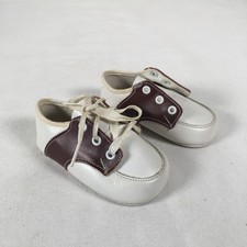 Vintage Wee Walker Infant Soft Soles Shoes Brown/White Saddle Size 1 USA