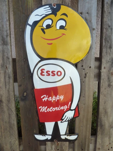 ESSO boy porcelain sign advertising vintage gasoline 31.5" oil gas USA garage