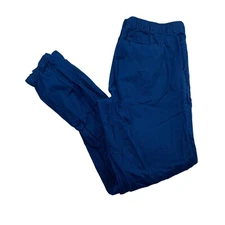 Saks Fifth Avenue Men's Linen Blend Chino Jogger Pants Navy Blue • Large