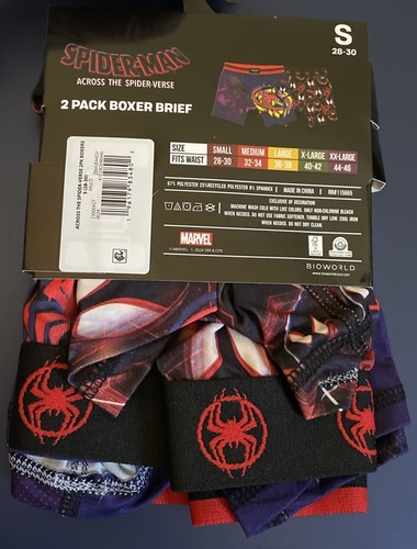 NIP Mens Bioworld Spiderman Marvel (2) Pack Boxer Briefs Underwear Small 28-30 - Picture 2 of 12