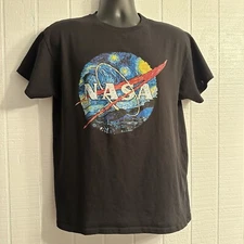 Brisco Brands NASA Starry Night Van Gogh Vintage Logo Single Stitch T-Shirt