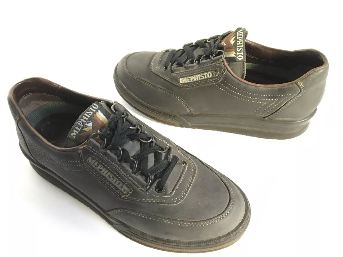 MEPHISTO Air Jet RUNOFF GRAY NUBUCK LEATHER CASUAL OXFORDS WALKING SHOES 6.5M