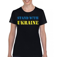 Stand With Ukraine T-Shirt Stop War Support Ukrainians Women's Tee