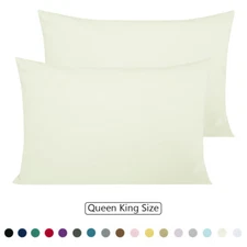 100% Cotton Pillowcases Pillow Case Set of 2 Hypoallergenic Toddler Queen King