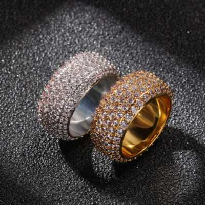 Hip Hop Jewelry Gold Filled Pave Mirco CZ Wedding Engagements Finger Rings Gift