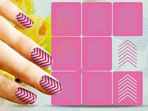 Lady Reusable Hollow Nail Art Stencils Diy Nail Stickers Green