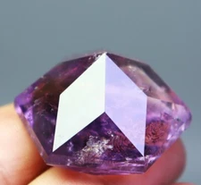 PENDANT - Natural Amethyst 3D Hexagon Star of David Pyramid Crystal Diamond