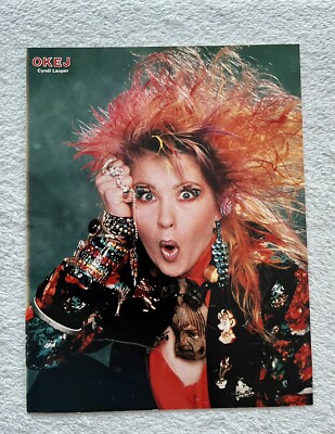 CYNDI LAUPER 1986 Clipping Poster 1980s Swedish magazine Okej