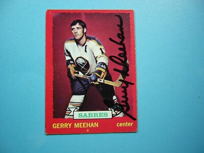 1973/74 O-PEE-CHEE NHL HOCKEY CARD #22 GERRY MEEHAN VG+ AUTO AUTOGRAPH OPC