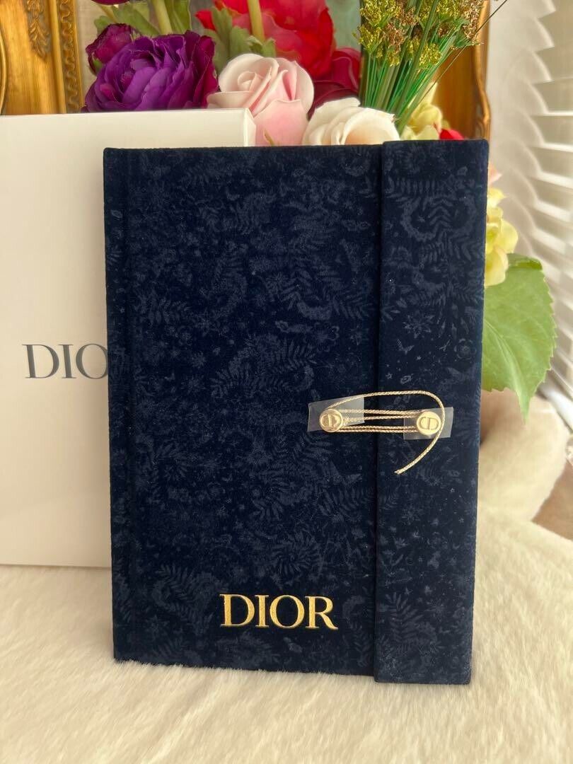 Christian Dior Notebook Memo Pad Velvet Navy Gold 2021 made Christian Dior Notebook Memo Pad Velvet Navy Gold 2021 made