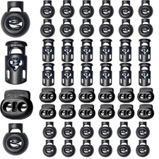 48pcs Upgraded Plastic Cord Lock, Cord Locks - Draw String Clip with Spring T...