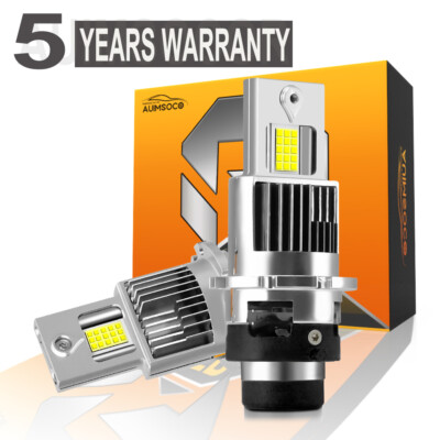 D2S D2R LED Headlight Bulbs Replace HID Xenon Super White 10000K Conversion Kit