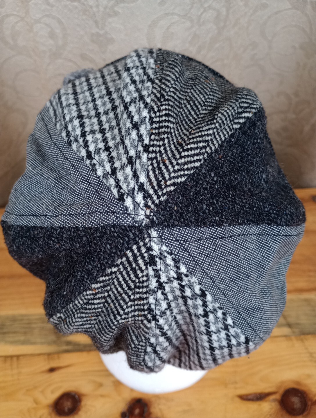 BOLD PATCHWORK WOOL BLEND NEWSBOY/HAT CAP BY GRAC… - image 7
