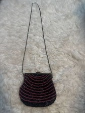 Vintage INS Beaded Purse Handbag with Metal Chain Strap