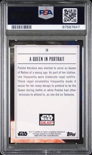 2023 TOPPS CHROME STAR WARS GALAXY 50 A QUEEN IN PORTRAIT WAVE 04/99 PSA 10 - Imagen 2 de 2