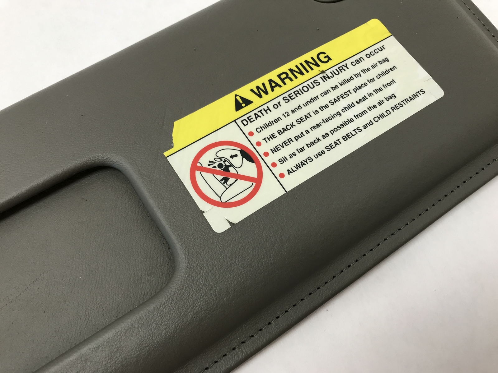 04-10 BENTLEY CONTINENTAL SUN VISOR LEFT DRIVER SIDE OEM GRAY LEATHER