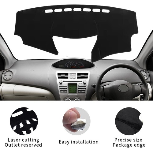 Auto Dashboard Cover Dash Mat Voor Toyota Voor Vios Voor Yaris 2008 2009 2010-2013 Zonnescherm Beschermen Tapijt Tapijt Styling Auto Accessoires Dashboard Cover Mat Dashboard Cover Nonslip((Black Edge
