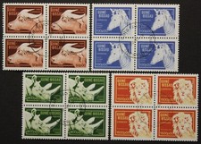 Guinea-Bissau: Michel-Nr. 1096-98/1103 "Wildtiere" Viererblocks aus 1989, gest.