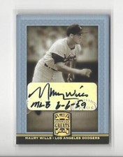 2005 Donruss Greats Signature Gold HoloFoil Maury Wills AUTOGRAPH Dodgers