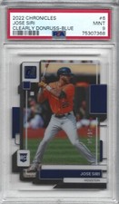 2022 Panini Chronicles Clearly Donruss #6 Jose Siri RC PSA 9 BLUE 50/50 Rookie