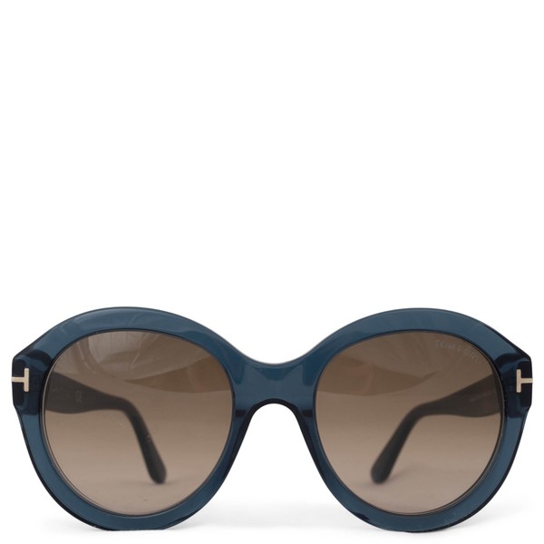 71413 authentische Tom Ford petrolblaue Kelly 02 ROUND Sonnenbrille TF611