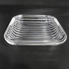 Vtg Quadra Crystal Square Thick Mid Century Modern Serving Platter Serving Tray