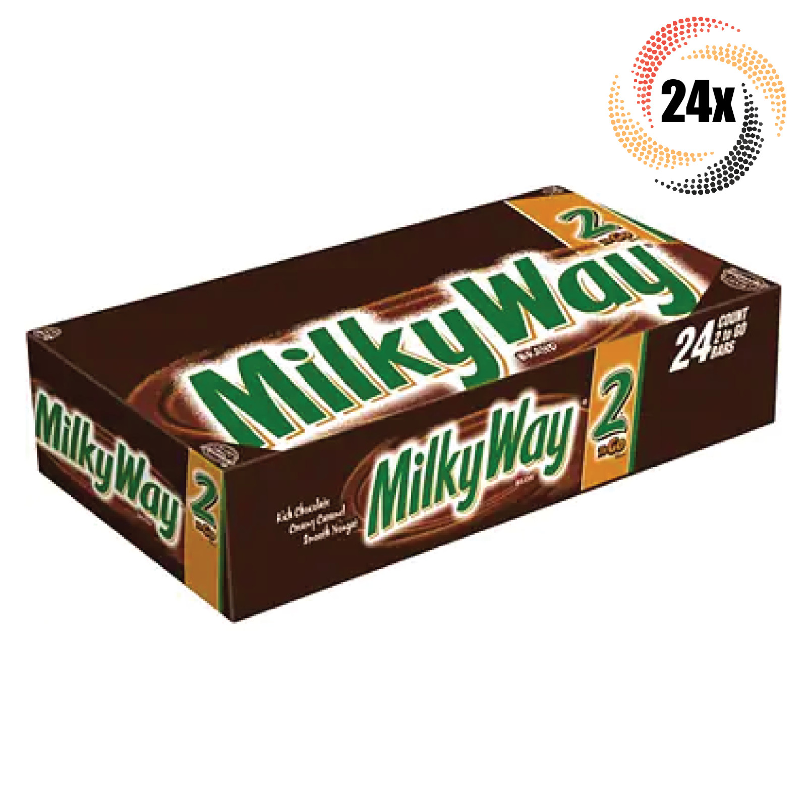 Полная коробка из 24 упаковок конфет Milky Way с оригинальным вкусом | по 2 батончика в упаковке | 3,63 унции