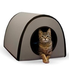 Outdoor Heated Cat Shelter Cozy Energy Efficient Weather Resistant 21 x 14 x 13