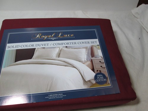 Nuevo Juego de 3 Fundas y Fundas Royal Luxe King - 230 TC Vino de Borgoña Nuevo en Paquete - Imagen 2 de 2