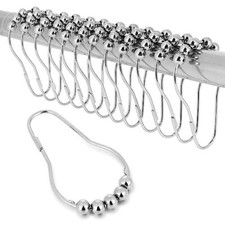 Shower Curtain Hooks Stainless Steel Heavy Duty Drapery Rings for Bathroom, 12Pk