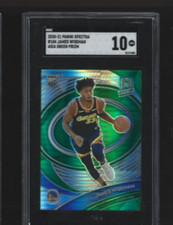 2020-21 James Wiseman Panini Spectra Asia Green Prizm #104 RC Warriors SGC 10