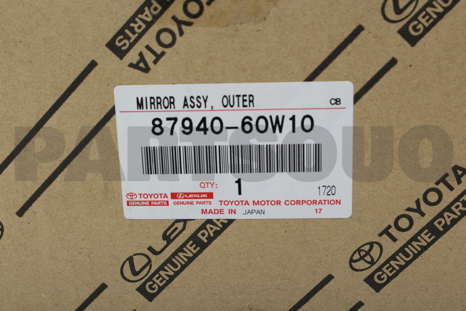 8794060W10 Genuine Toyota MIRROR ASSY OUTER 87940-60W10 | eBay
