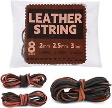 Dark Brown Cowhide Leather Lacing Cord, Brown-2MM 2.5MM 3MM,