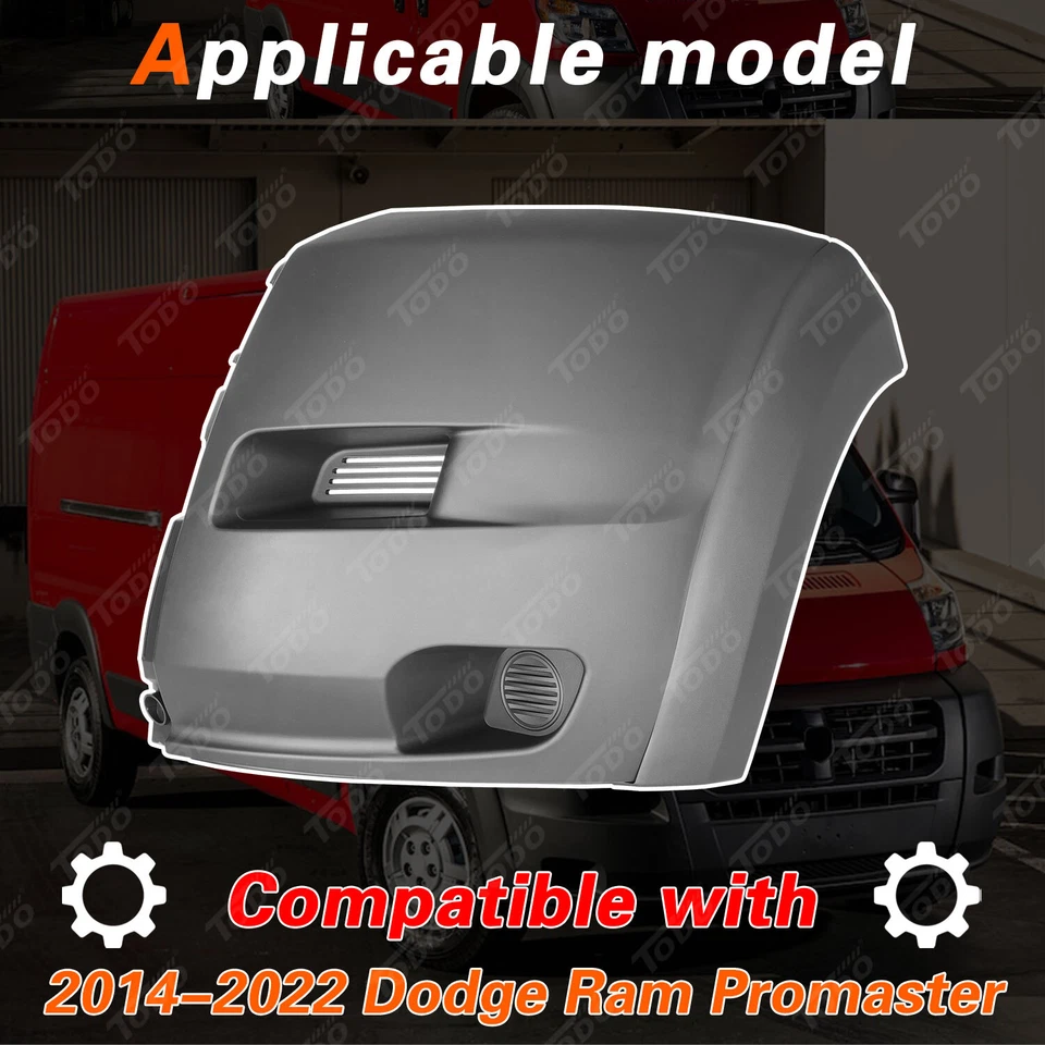 For 14-18 Ram Promaster 1500-3500 Front Bumper Side Cover W/Flare Driver Side - Imagem 3 de 4