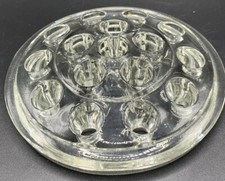 Vintage Clear Glass Flower Frog Stem Holder 16 Holes Floral Arranging Tool 5"