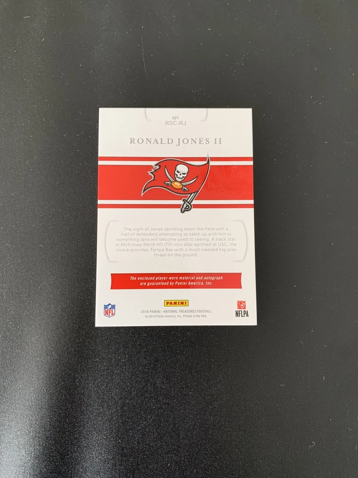 2018 National Treasures Rookie NFL Gear Signature Combos Ronald Jones II 💥56/99 - Image 2 of 2