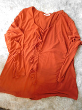 Susan Graver Liquid Knit Top with Ruffle Trim Down Front XL