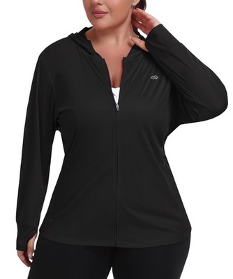 Plus Size UPF 50+ Sun Protection Jacket for Women Lightweight Quick Dry Long ...