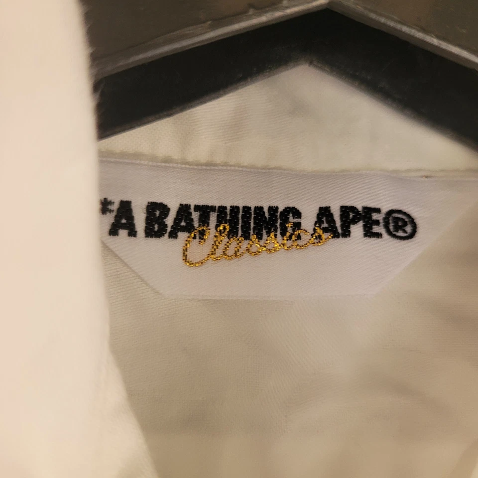 A Bathing Ape Classics Bape Button Up Long Sleeve Shirt Women's XXS white - Image 4 of 4